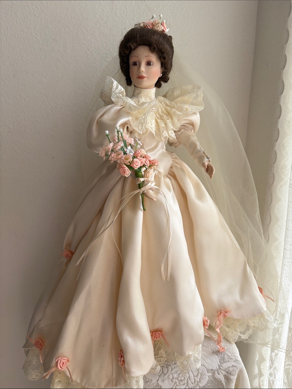 Ashton Drake Galleries 1900s Elizabeth’s Wedding Dress Bridal Porcelain Doll